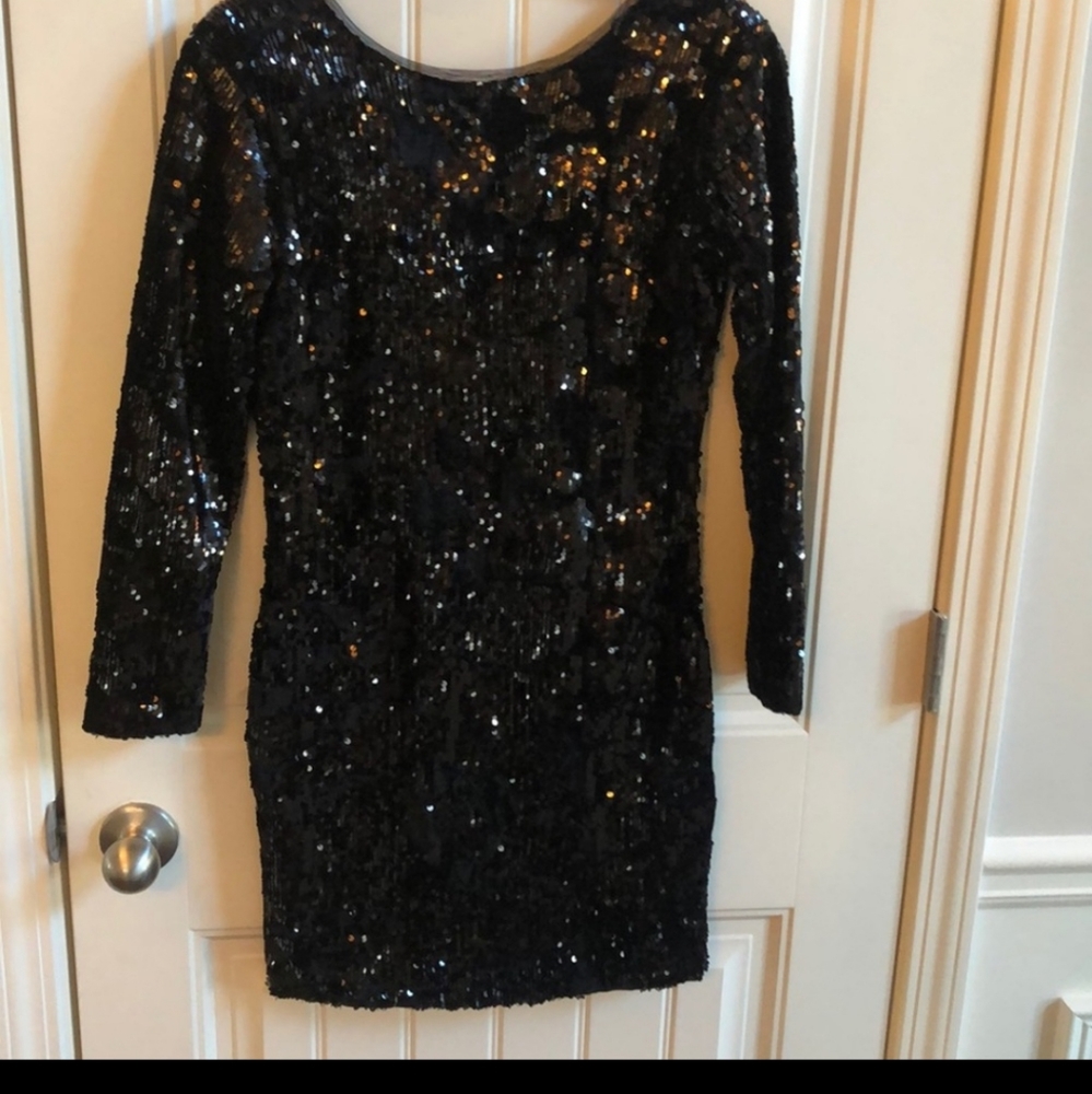 Sequined w/ burnout  design stretchy party dress.  Great for New Years Eve!